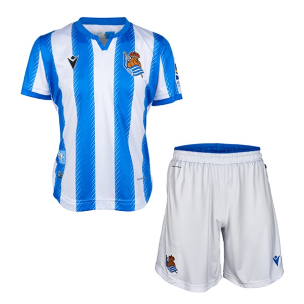 Camiseta Real Sociedad Replica Primera Ropa Niños 2019/20 Blanco Azul